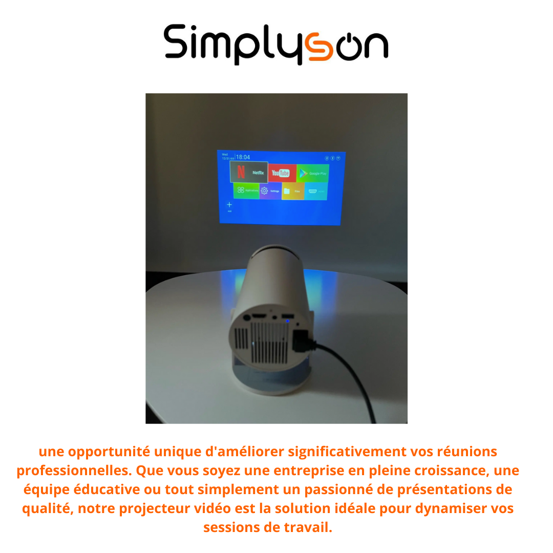 SimplyProject® Projecteur vidéo Portable